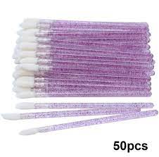 Макробраши сиреневые с блестками, упаковка 50шт